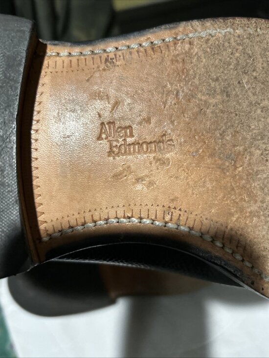 RARE Allen Edmonds Mens 10.5 EEE MacNeil Black Wide Pop Dress Shoes Wingtips main image 7